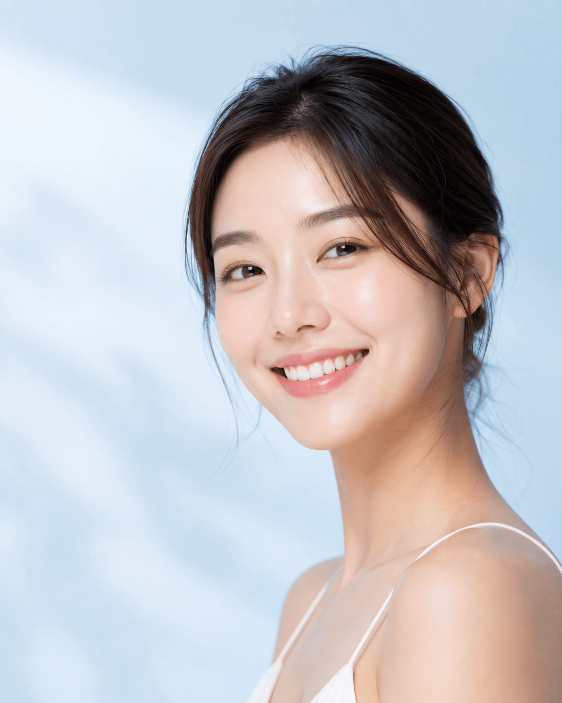 Happy Asian woman with clear bright skin for ClearSK Pico Laser treatment